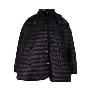 Moncler Chinchard Poncho-Style Puffer Jacket in Black Nylon